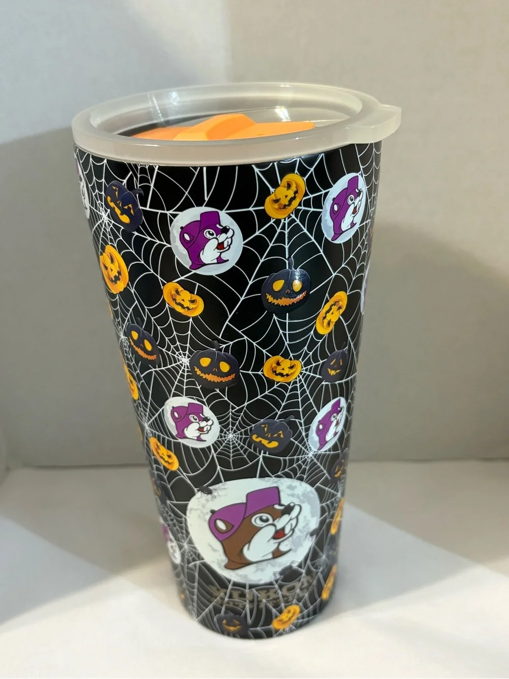 Buc-ee's Halloween tumbler Yukon Outfitters festive glow-in-the-dark spiderweb